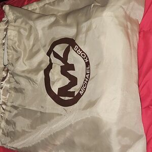 Michael Kors White and Tan Leather Bag
